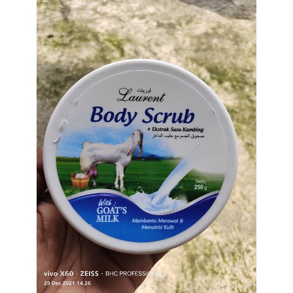 Laurent Body Scrub With Goat's Milk Original 250ml / Lulur Badan / Cream Pemutih Badan / Krim Lulur — foto 2
