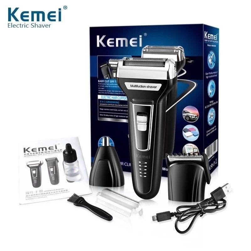 Mesin Pencukur Rambut 3 in 1 6558 Alat Cukur Elektrik Multifungsi 3 In 1 USB Rechargeable — foto 2
