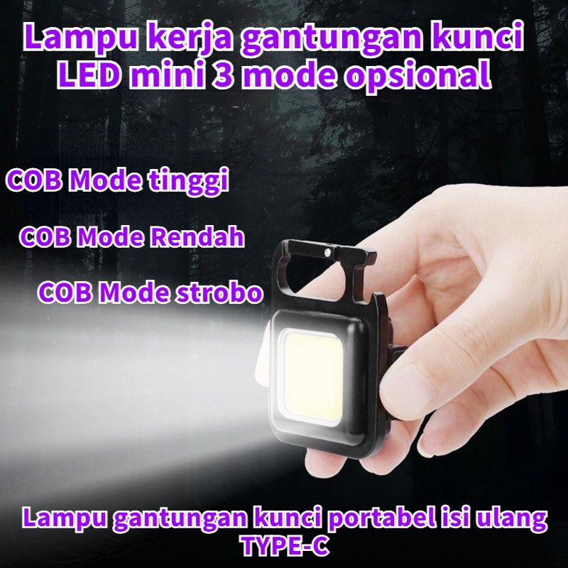 Led Senter Mini BAHAN BESI BUKAN PLASTIK Lampu Berkemah di Luar Ruangan Mini COB Lampu Kerja Perbaikan Lampu Pembuka Botol / Lampu cukur Gunting Rambut Saat Mati Listrik / Lampu Portable / Senter Ajaib Serbaguna — foto 3