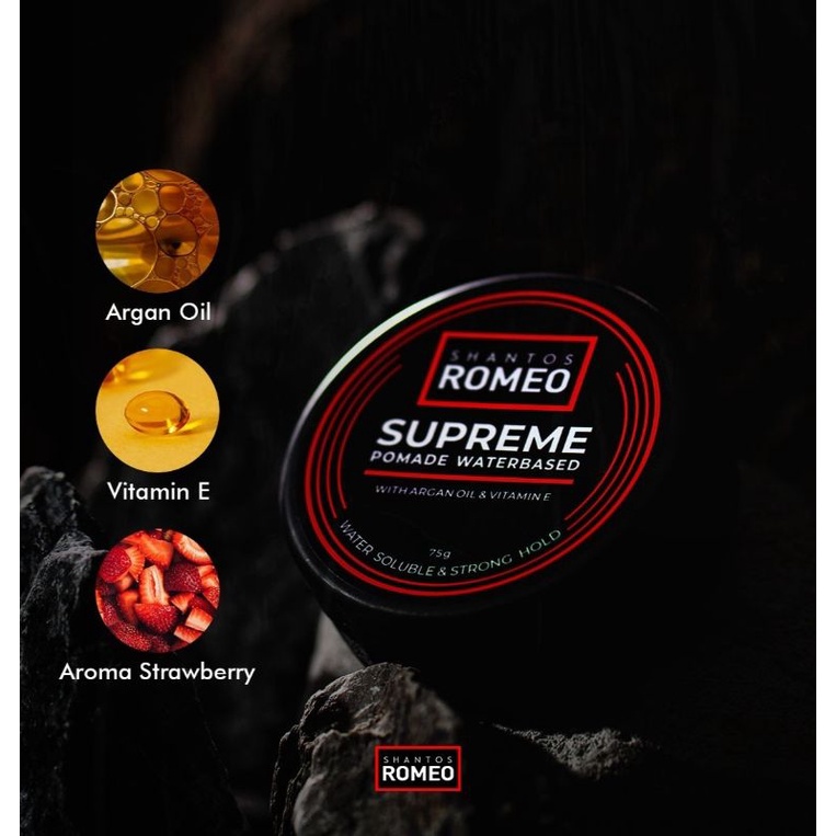 Pomade Romeo Supreme 75gr Original Minyak Rambut Pria Water Based — foto 2