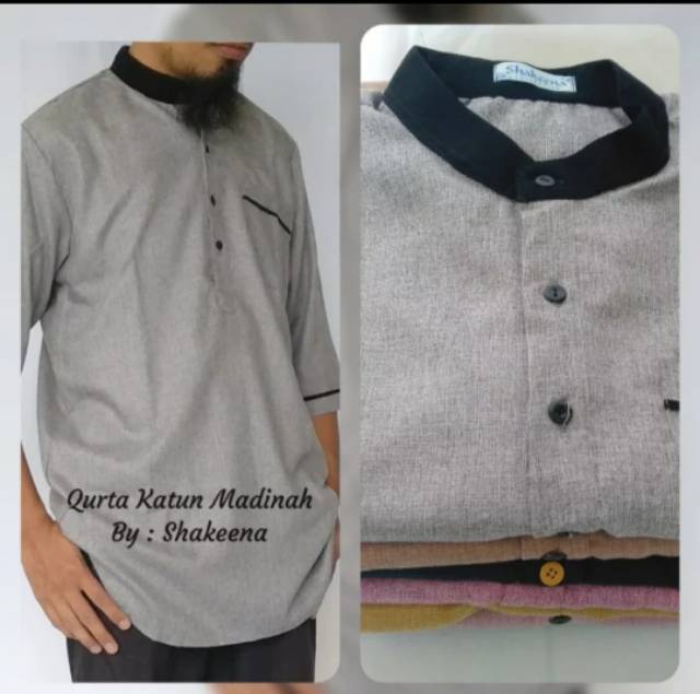 qurta pakistan baju koko qurta baju koko pakistan koko muslim baju muslim bahan Katun madinah adem — foto 2