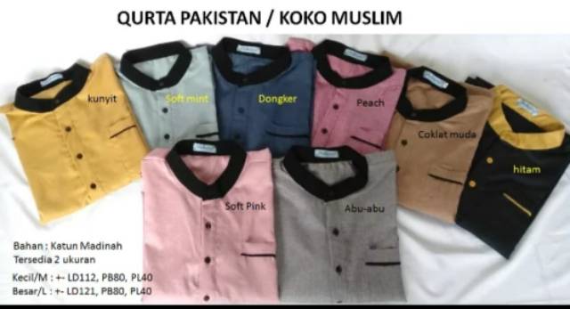 qurta pakistan baju koko qurta baju koko pakistan koko muslim baju muslim bahan Katun madinah adem — foto 3