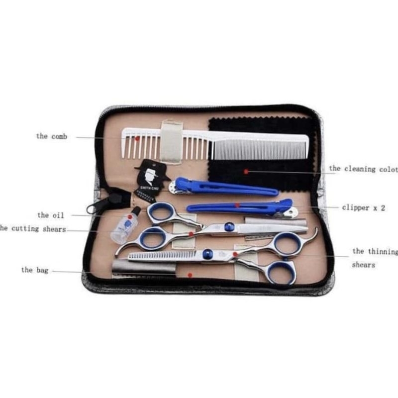 Paket Gunting Rambut GS-02 Gunting Penipis Gunting Potong Hair Scissors Cutting Thining For Barber Salon Pangkas Rambut