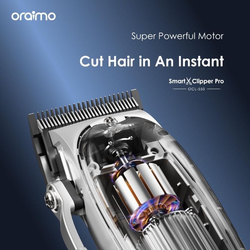 Oraimo Paket Smart Combo Clipper Trimmer OCL-550 Garansi 1 Tahun Original Mesin Pencukur Rambut Barber Salon Pangkas Rambut — foto 3