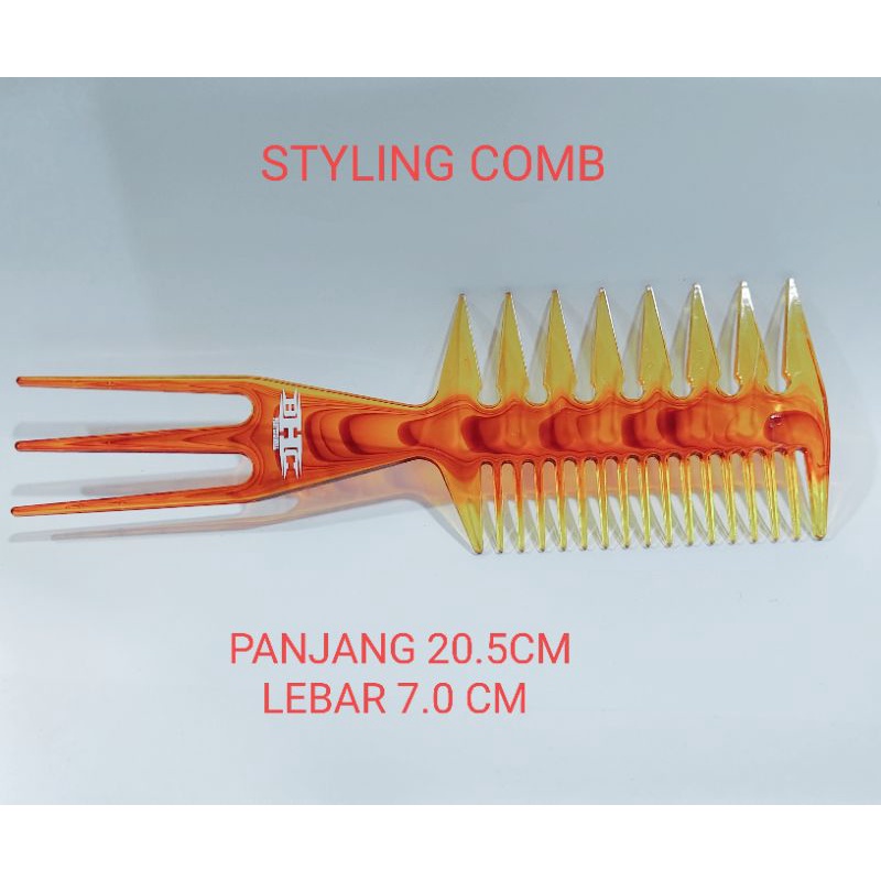 Sisir Styling BHC PROFESSIONAL  sisir penata rambut barbershop flat comb karbon sisir alat gunting potong rambut