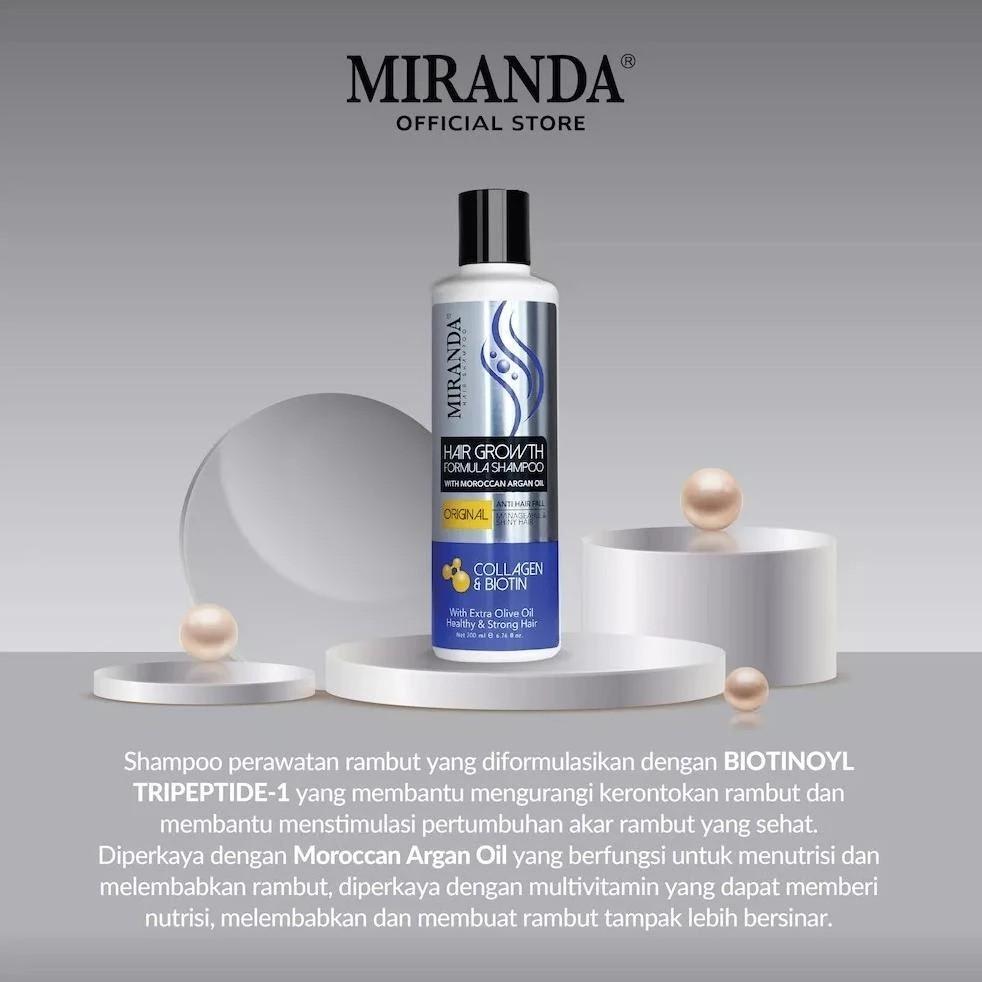 Miranda Hair Growth Collagen Biotin Shampoo Original 200 ml / Miranda Hair Growth Biotin Shampoo Sunflower Argan Conditioner Rontok Zaitun Haircare Perawatan — foto 2