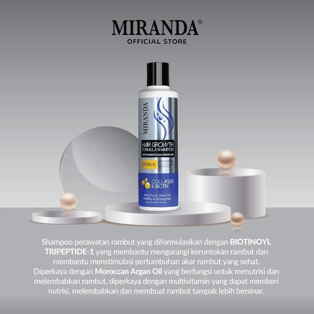 Miranda Hair Growth Collagen Biotin Shampoo Original 200 ml / Miranda Hair Growth Biotin Shampoo Sunflower Argan Conditioner Rontok Zaitun Haircare Perawatan — foto 4