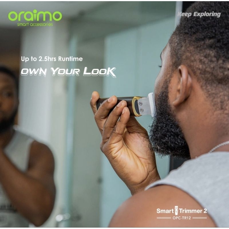 Oraimo Hair Trimmer TR12 Original Garansi 1 Tahun Mesin Pencukur Rambut Jenggot Kumis Cukur Merah — foto 3