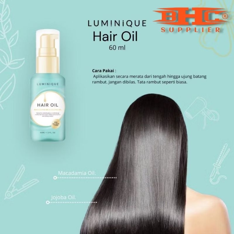 Luminique Hair Oil 60ml Minyak Rambut Keratin  Treatment Haircare Kering Shampoo Rontok Ketombe — foto 3