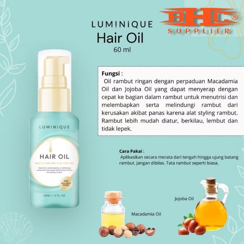 Luminique Hair Oil 60ml Minyak Rambut Keratin  Treatment Haircare Kering Shampoo Rontok Ketombe — foto 5
