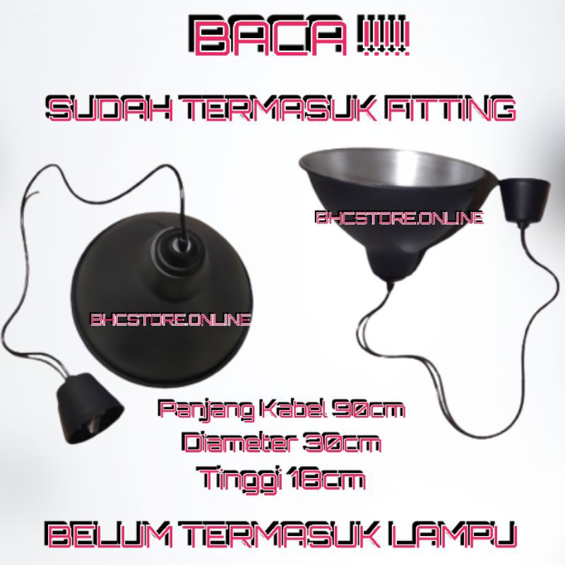 Kap lampu gantung barbershop Pangkas rambut diamter 30cm cup lampu resto caffe DLL