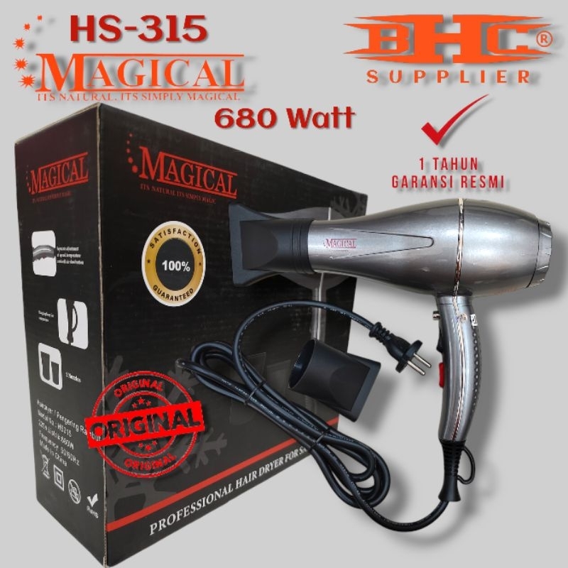 Magical Hairdryer 680W Original HS-315 Garansi Resmi Pengering Rambut Hair Dryer Lipat Professional Salon Barber Pangkas Rambut — foto 3