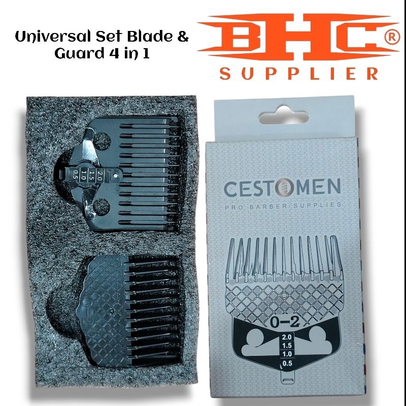 GB Black Guard Blade Universal Multifingsi Klik 4 in 1 Sepatu Ukuran Pisau Mesin Cukur Rambut Comb Attacement — foto 5