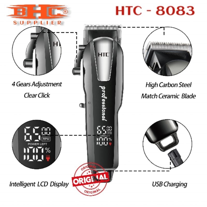 HTC - 8083  Hair Clipper Trimmer Shaver Mesin Cukur Rambut Original Kliper Klifer Cliper Clifer Mesin Cukur Rambut — foto 2