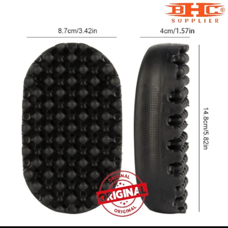 Sisir Sponge Rubber Sisir Karet Khusus Rambut Kribo Gimbal New Magic Twist Hair Curl Sponge Wave rubber Brush Washable Oval Afro Curling Sponge for Black Men — foto 2