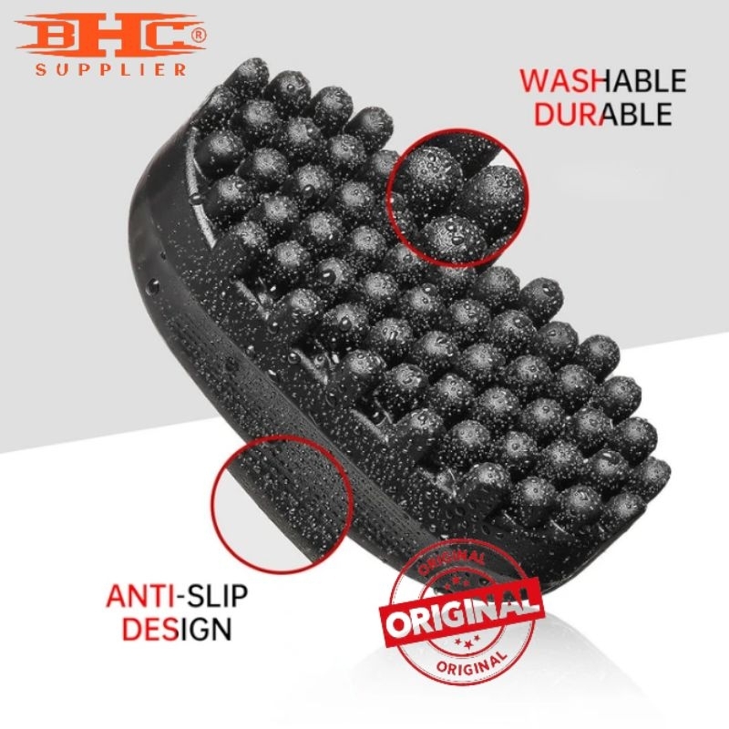 Sisir Sponge Rubber Sisir Karet Khusus Rambut Kribo Gimbal New Magic Twist Hair Curl Sponge Wave rubber Brush Washable Oval Afro Curling Sponge for Black Men — foto 4