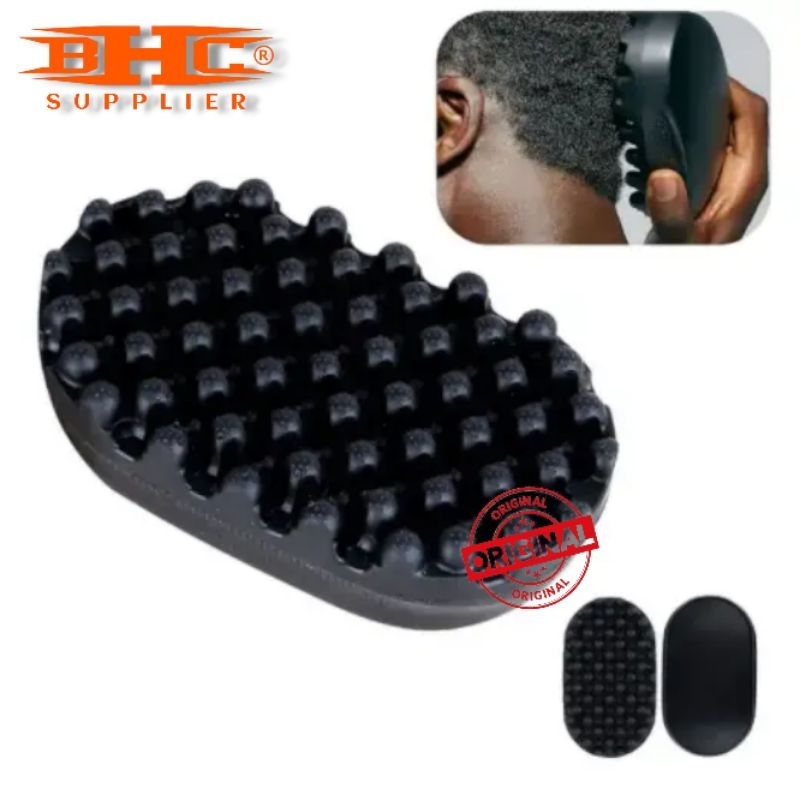 Sisir Sponge Rubber Sisir Karet Khusus Rambut Kribo Gimbal New Magic Twist Hair Curl Sponge Wave rubber Brush Washable Oval Afro Curling Sponge for Black Men — foto 6