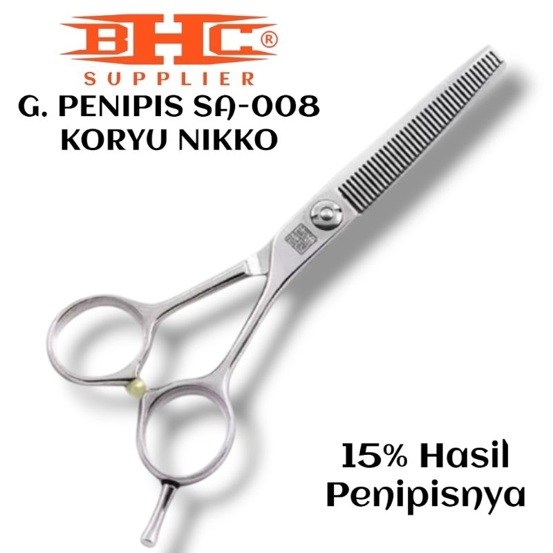 Koryu Nikko SA-008 Gunting Penipis Hair Scissors Thining 15% Gunting Potong Rambut Original — foto 2