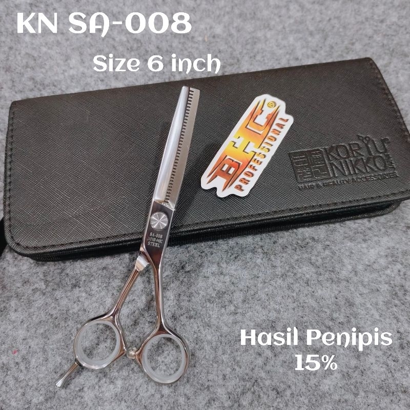 Koryu Nikko SA-008 Gunting Penipis Hair Scissors Thining 15% Gunting Potong Rambut Original — foto 3