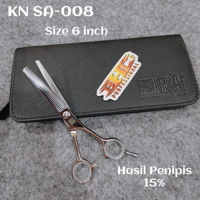 Koryu Nikko SA-008 Gunting Penipis Hair Scissors Thining 15% Gunting Potong Rambut Original — foto 6