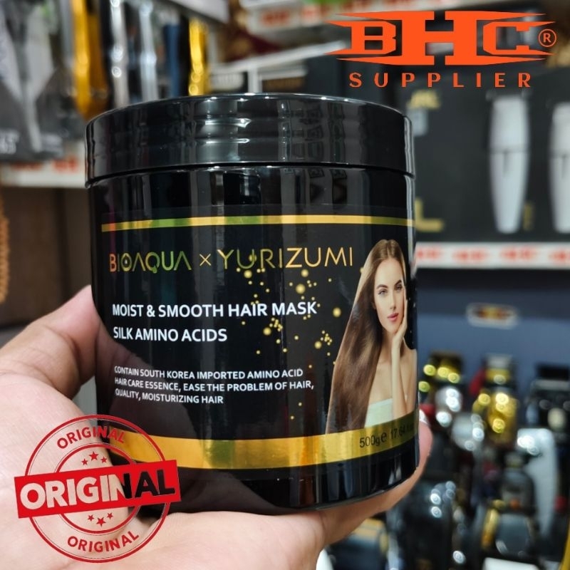 Yurizumi x Bioaqua Hair Mask Masker Rambut 500gr Original Keratin Smooth Pelurus Rambut Kusut — foto 3