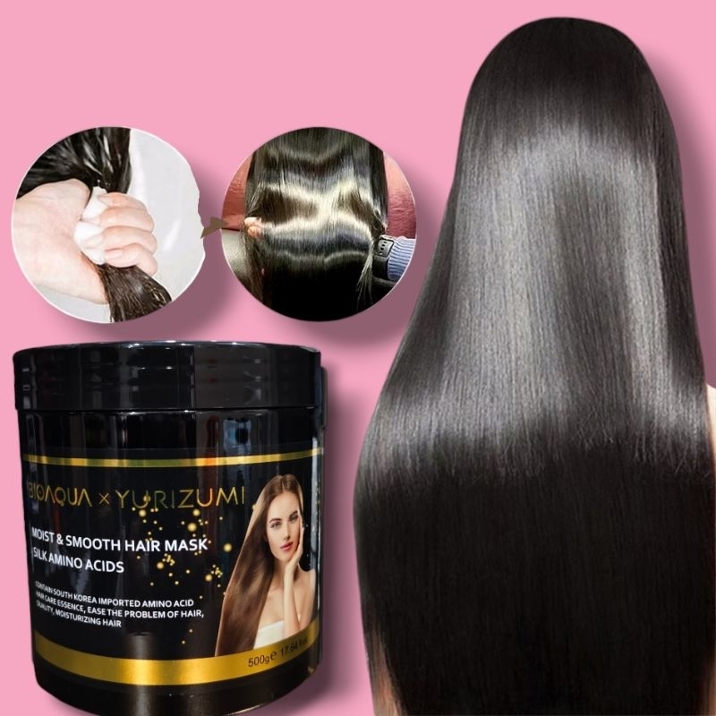 Yurizumi x Bioaqua Hair Mask Masker Rambut 500gr Original Keratin Smooth Pelurus Rambut Kusut — foto 4