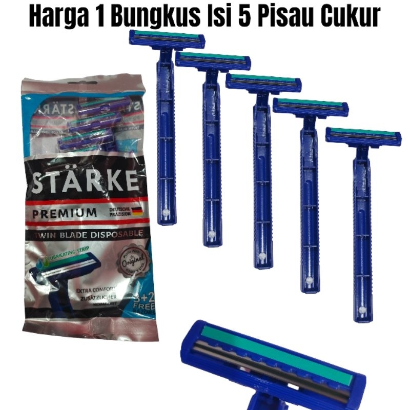 RAZOR KEROKAN JENGGOT STARKE 1 PACK ISI 5 PCS ORIGINAL ALAT CUKUR RAMBUT