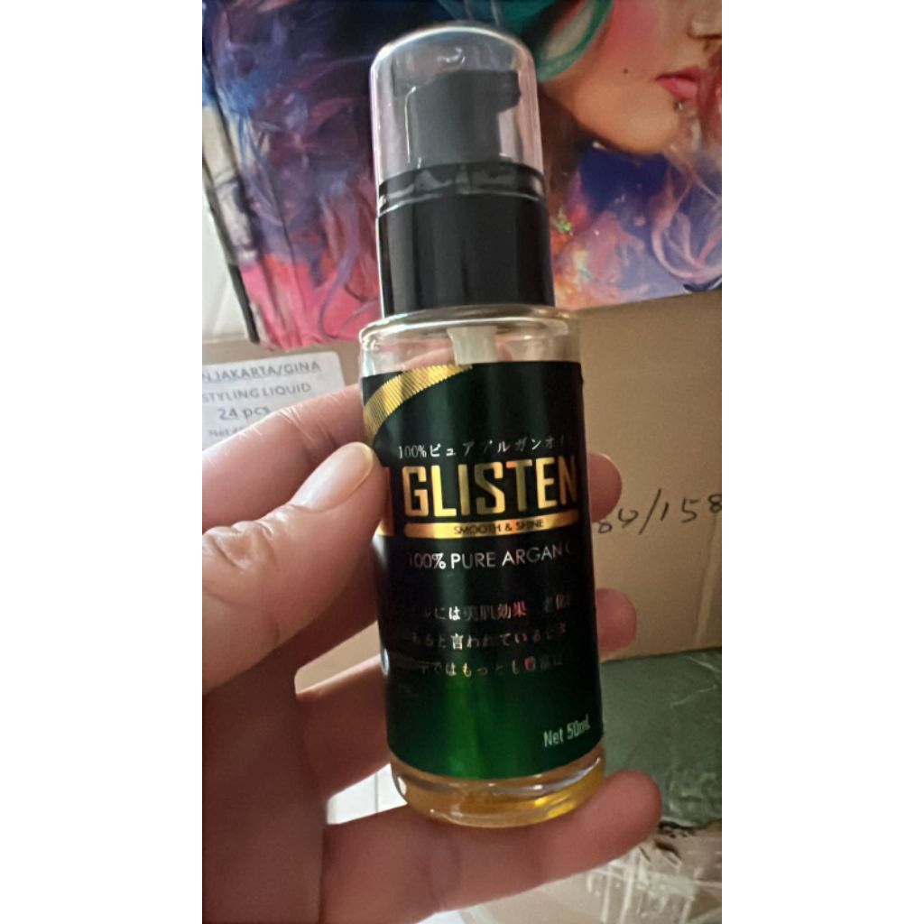 GELISTEN 100% Pure Argan Oil 50ml Smooth & Shine Hair Serum Vitamin Rambut Anti Kering Mengkilap Melembutkan Perawatan Rambut — foto 2