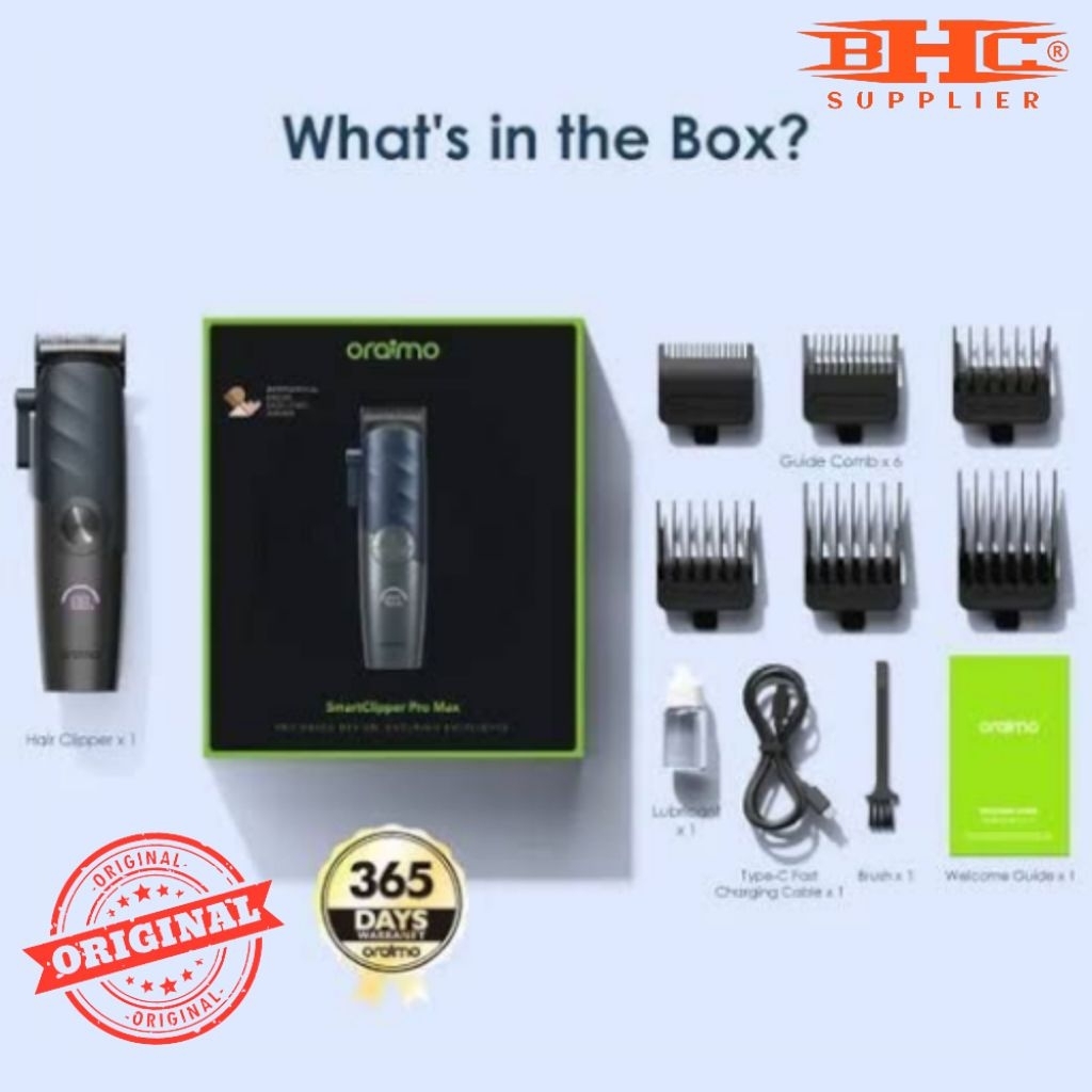 Oraimo Hair Clipper OCL-560 Cordless Original Garansi 1 Tahun Mesin Pencukur Rambut 2 Speed rpm Cukur Merah Kumis