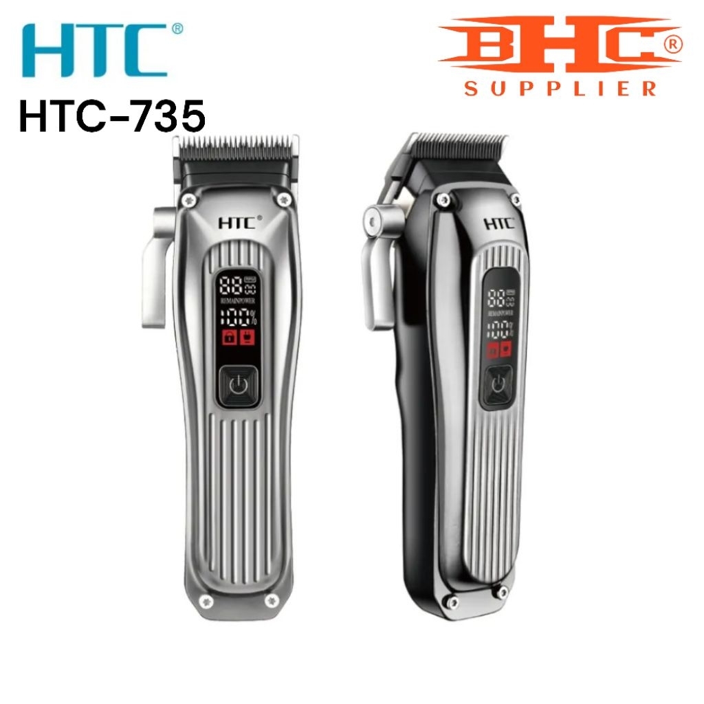 HTC AT-735 Mesin Cukur Rambut & Jenggot Profesional Hair Clipper Trimmer Rechargeable LED Display — foto 4