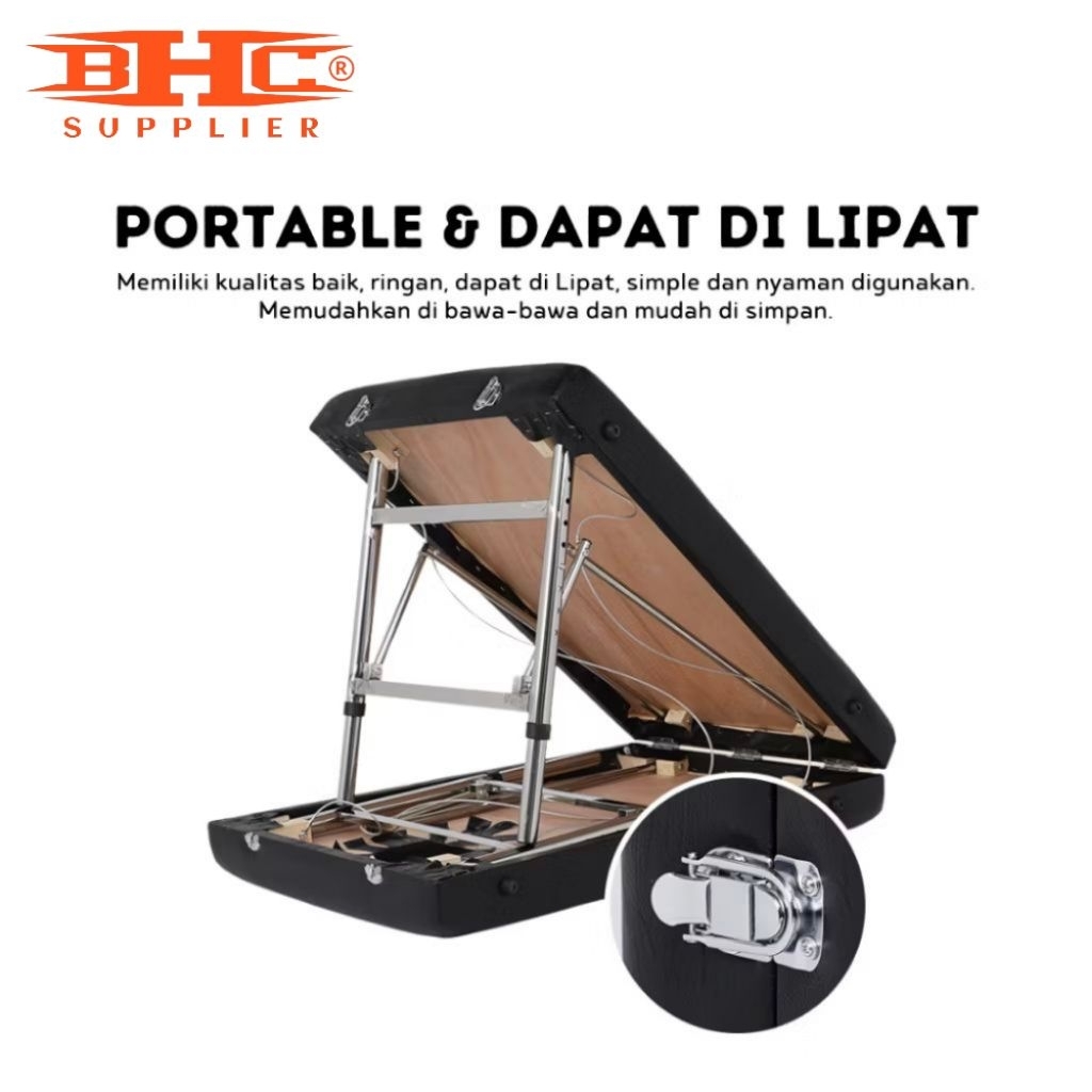 Ranjang Facial Bed Lipat Postable Kasur Pijat Refleksi Wax Eyelash Bekam Micro Blading Waxing Akupuntur Fisio Tetapi Body Scrub Message Dll — foto 2