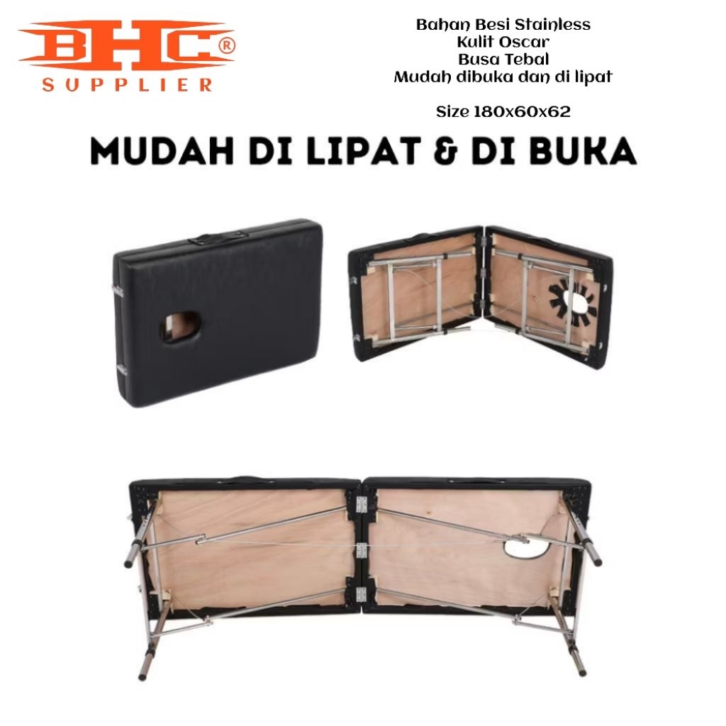 Ranjang Facial Bed Lipat Postable Kasur Pijat Refleksi Wax Eyelash Bekam Micro Blading Waxing Akupuntur Fisio Tetapi Body Scrub Message Dll — foto 3