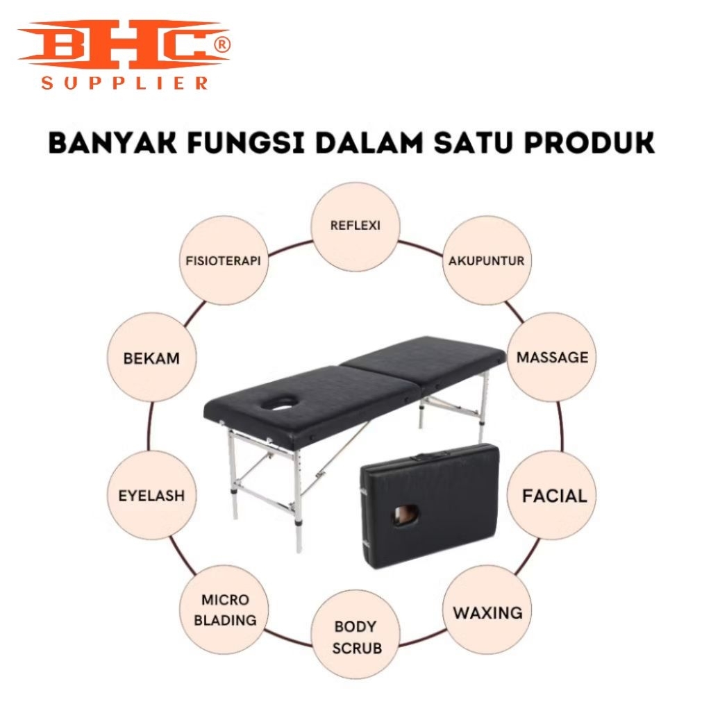 Ranjang Facial Bed Lipat Postable Kasur Pijat Refleksi Wax Eyelash Bekam Micro Blading Waxing Akupuntur Fisio Tetapi Body Scrub Message Dll — foto 4