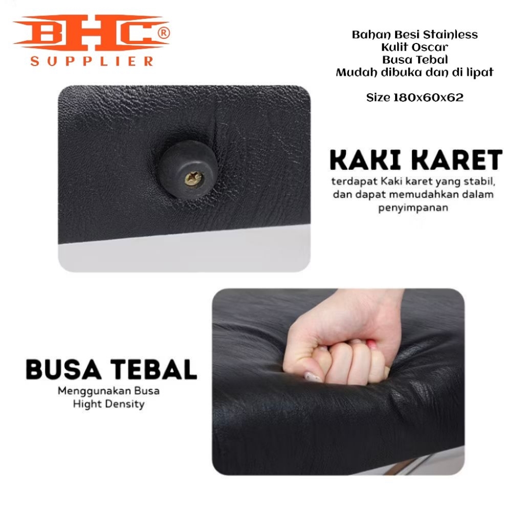 Ranjang Facial Bed Lipat Postable Kasur Pijat Refleksi Wax Eyelash Bekam Micro Blading Waxing Akupuntur Fisio Tetapi Body Scrub Message Dll — foto 5