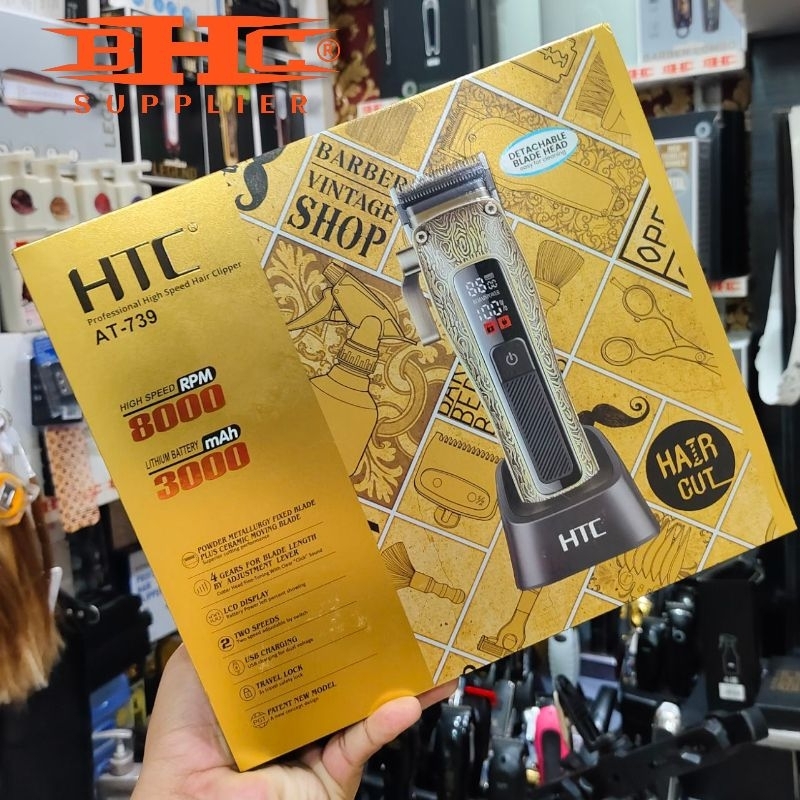 HTC AT 739 Hair Clipper Trimmer Shaver Mesin Cukur Rambut Original Kliper Klifer Cliper Clifer Mesin Cukur Rambut — foto 2