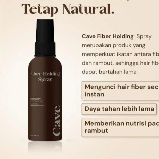 Hair Fiber Holding Cave 100ml merupakan produk pelengkap dari hair fiber yang dapat memperkuat ikatan fiber dengan rambut shingga ddapat menjaga fiber tetap menempel kuat dan lebih tahan lama dirambut — foto 2