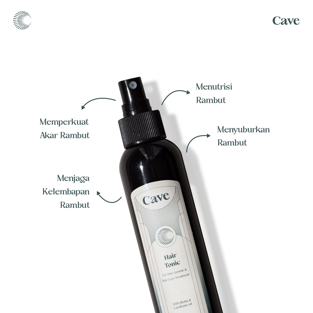 Cave Hair Tonic perawatan rambut yang membantu menutrisi, mengurangi kerontokan, dan merangsang pertumbuhan rambut dengan kandungan Biotin dan Minyak Kemiri — foto 3