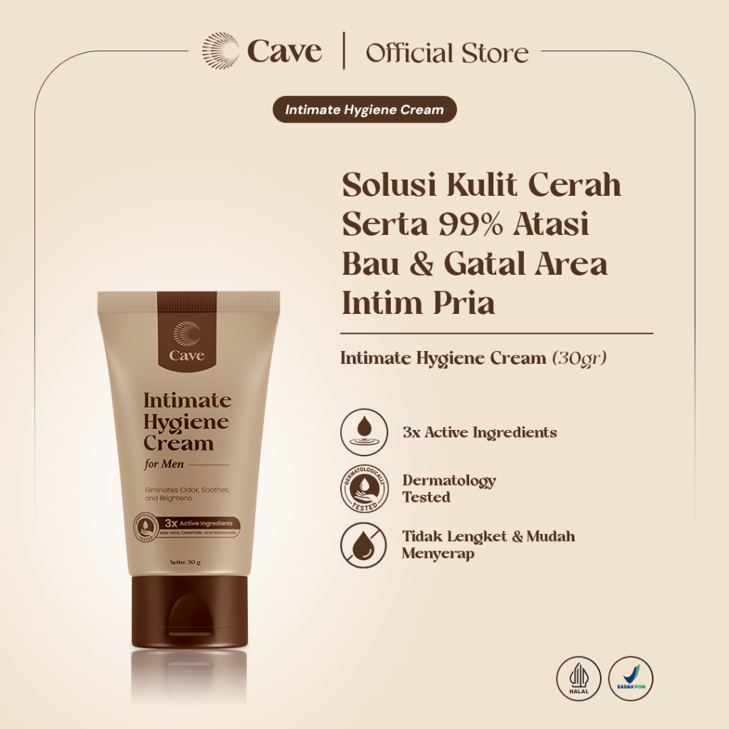 Cave Intimate Hygience Cream 10gr membantu mengatasi bau dan gatal sekaligus mencerahkan area intim dengan kandungan anti bakteri dan bahan yang menenangkan serta memperbaiki skin barrier — foto 2