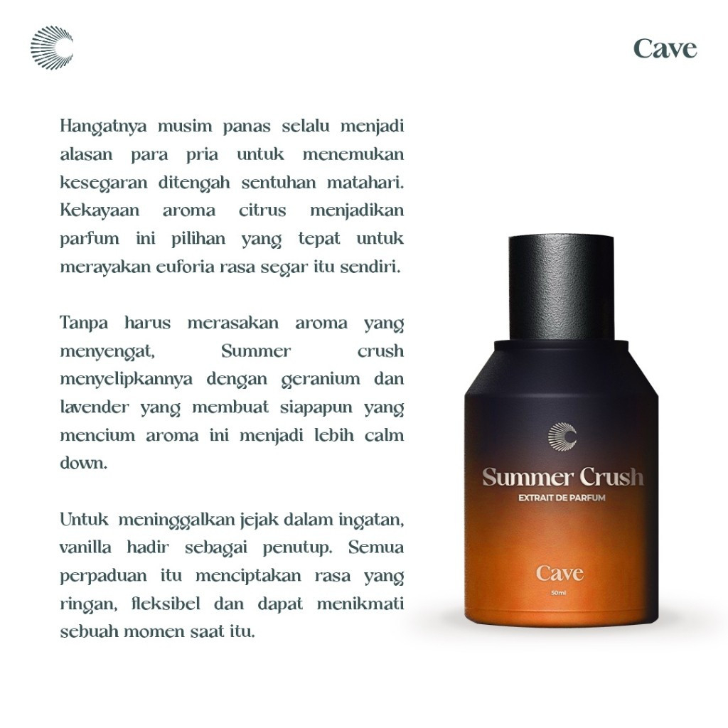 CAVE Extrait de Parfum Summer Crush 50ML Aroma Fresh Tahan Lama Pria — foto 2