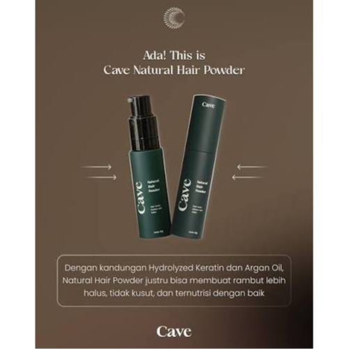 Cave Natural Hair Powder 10gr hairstyling yang membuat rambut terlihat lebih bervolume, tebal, dan anti lepek dengan hasil akhir matte yang natural, sekaligus membantu mengontrol minyak berlebih dan menutrisi rambut — foto 3