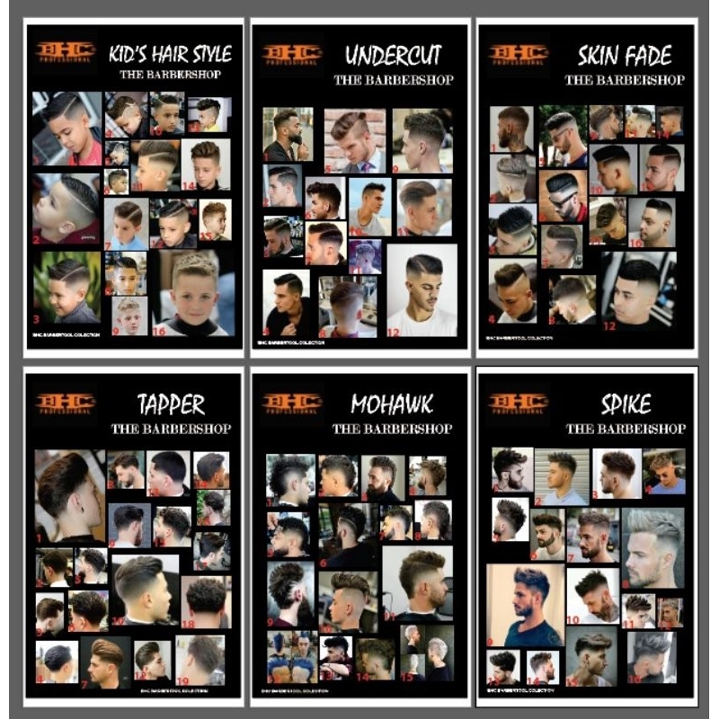 Untuk 6 lembar Poster model rambut poster pangkas rambut poster gaya rambut pria poster barbershop — foto 6