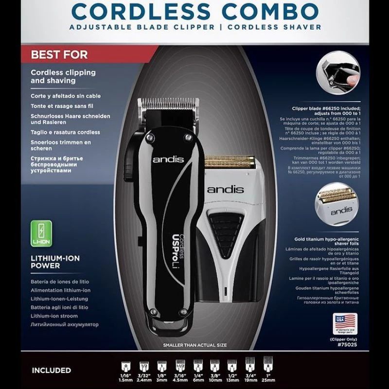 ANDIS CORDLESS COMBO / PAKET CLIPPER DAN SHAVER ANDIS ORIGINAL a2