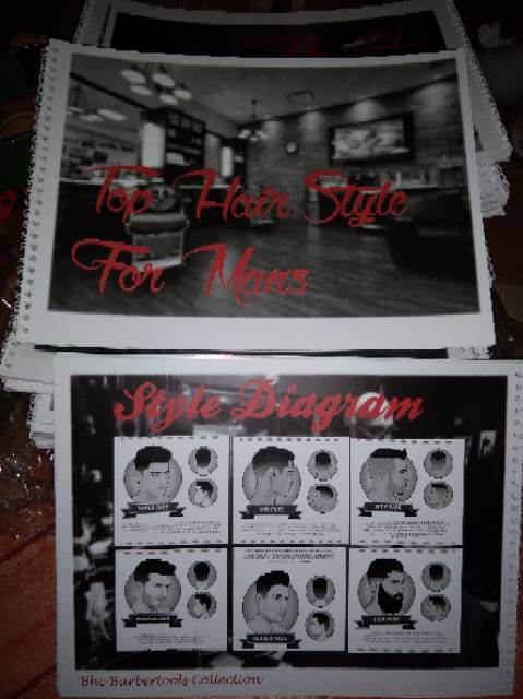Buku catalog katalog Poster model potongan rambut gaya barbershop barber pangkas salon bukan poster — foto 5